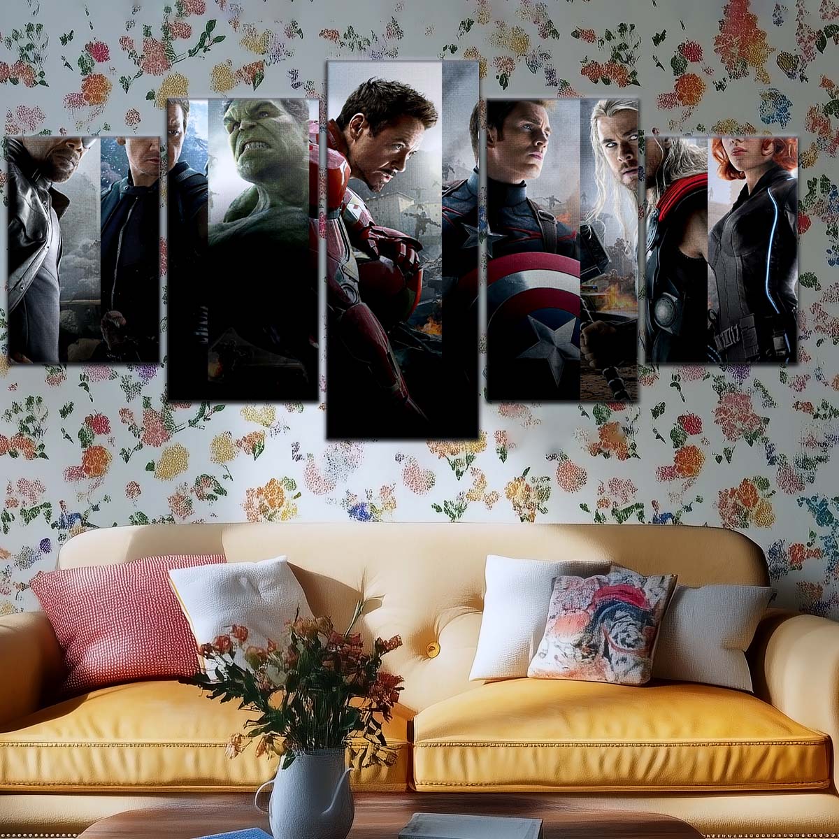Marvel Wall Art - MCU5066 - Avengers Age of Ultron - Nick Fury - Clint Barton - Hulk - Iron Man - Captain America - Thor - Black Widow - Marvel Cinematic Universe Poster - Marvel Cinematic Universe Canvas
