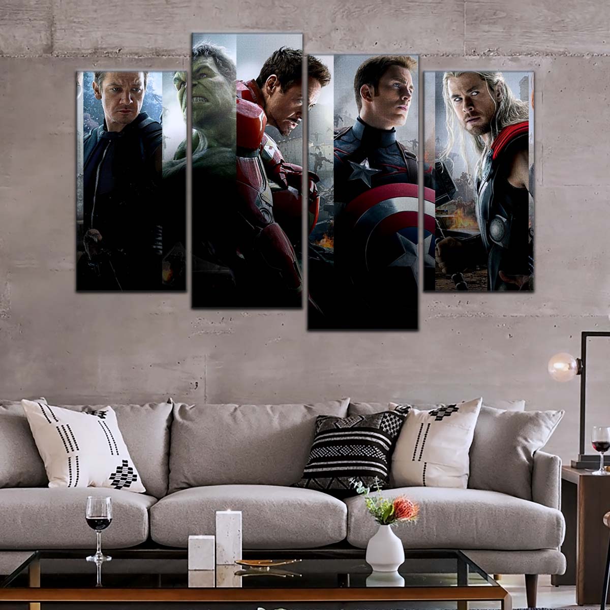 Marvel Wall Art - MCU5066 - Avengers Age of Ultron - Nick Fury - Clint Barton - Hulk - Iron Man - Captain America - Thor - Black Widow - Marvel Cinematic Universe Poster - Marvel Cinematic Universe Canvas