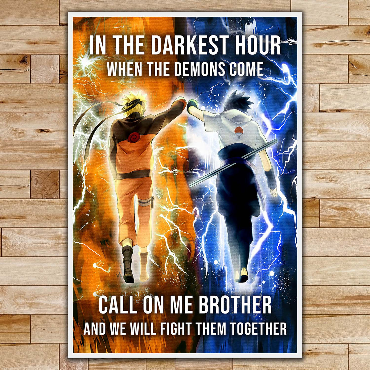 NA001 - Call On me Brother - Uzumaki Naruto  - Uchiha Sasuke - Vertical Poster - Vertical Canvas - Naruto Poster - Naruto Canvas