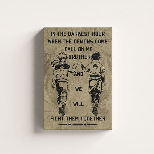Naruto Canvas Wall Art - NA001 - Naruto Uzumaki - Sasuke Uchiha - Call On Me Brother