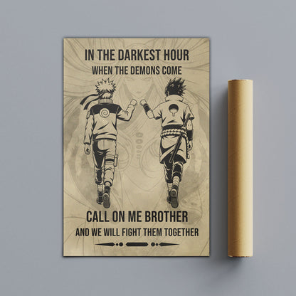 Naruto Canvas Wall Art - NA002 - Naruto Uzumaki - Sasuke Uchiha - Call On Me Brother