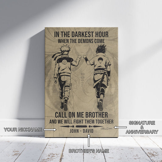 Naruto Canvas Wall Art - NA002 - Naruto Uzumaki - Sasuke Uchiha - Call On Me Brother
