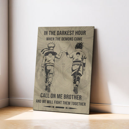 Naruto Canvas Wall Art - NA002 - Naruto Uzumaki - Sasuke Uchiha - Call On Me Brother