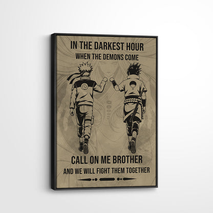 Naruto Canvas Wall Art - NA002 - Naruto Uzumaki - Sasuke Uchiha - Call On Me Brother