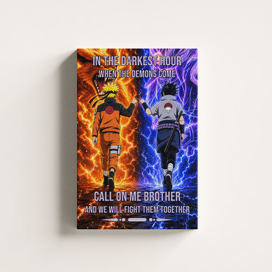 Naruto Canvas Wall Art - NA006 - Naruto Uzumaki - Sasuke Uchiha - Call On Me Brother