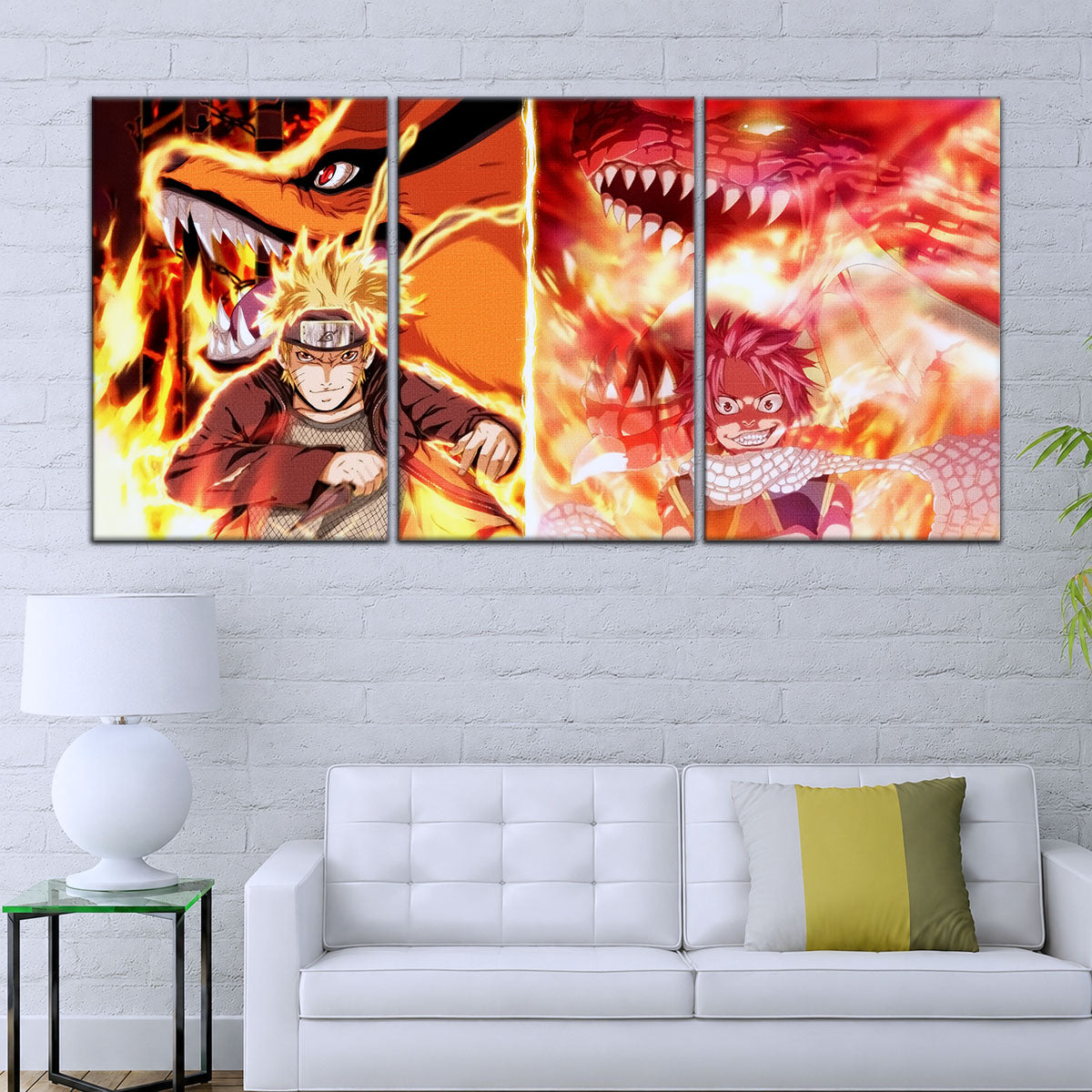 Naruto Canvas Wall Art - NA5025 - Naruto Uzumaki Kurama - Natsu Dragneel Igneel