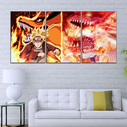 Naruto Canvas Wall Art - NA5025 - Naruto Uzumaki Kurama - Natsu Dragneel Igneel