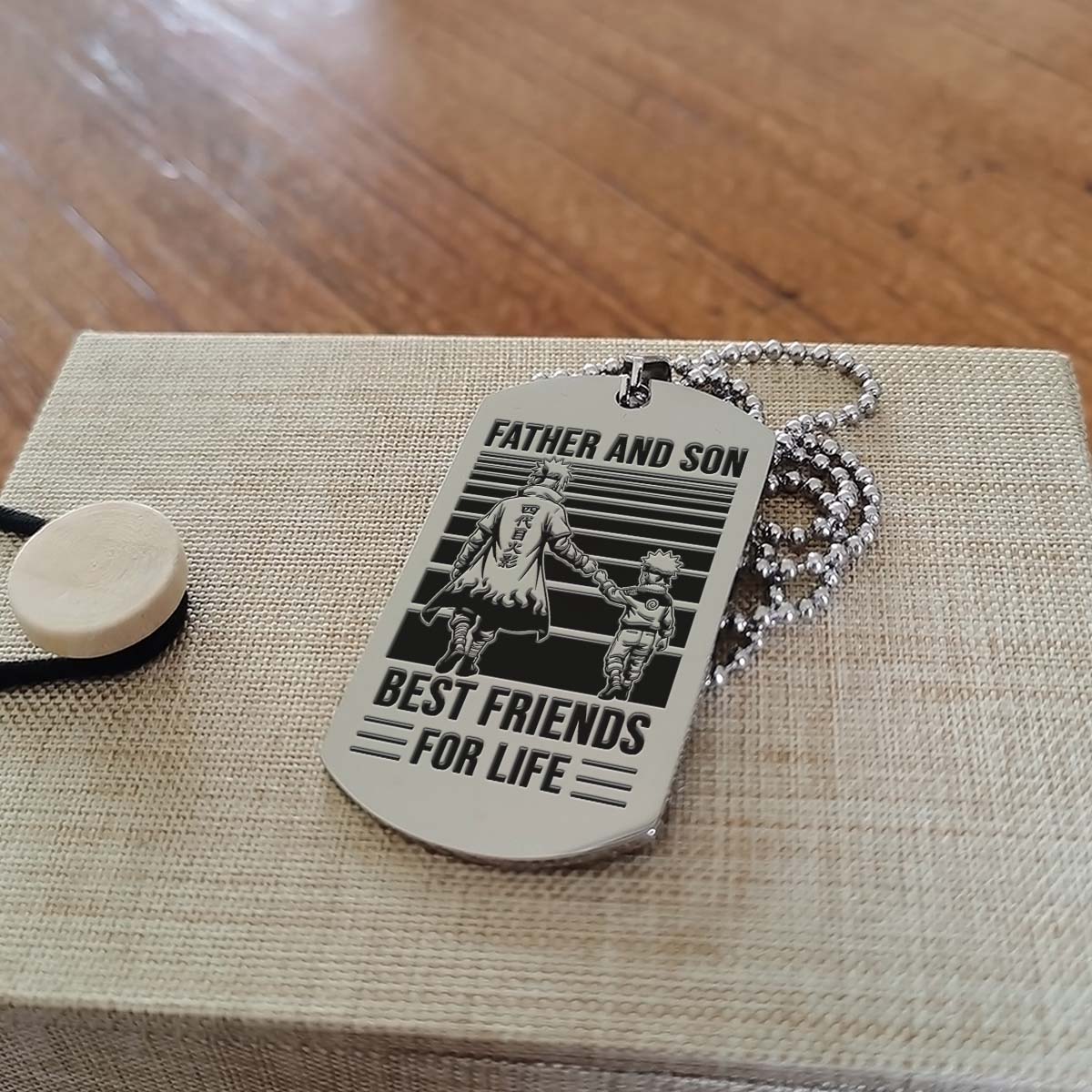 Naruto Dog Tag - Father And Son Best Friends For Life - Uzumaki Naruto  - Namikaze Minato - Naruto Necklace - Engrave Dog Tag