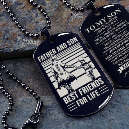 Naruto Dog Tag - Father And Son Best Friends For Life - Uzumaki Naruto  - Namikaze Minato - Naruto Necklace - Engrave Dog Tag