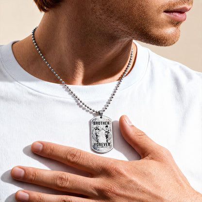 Personalized Naruto Uzumaki & Sasuke Uchiha Brother Dog Tag Necklace - Brother Forever - Stainless Steel Military Pendant Gift for Men - NADL003