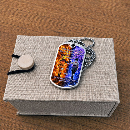 Personalized Naruto Uzumaki & Sasuke Uchiha Brother Dog Tag Necklace - Call On Me Brother - Stainless Steel Military Pendant Gift for Men - NADL005