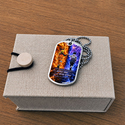 Personalized Naruto Uzumaki & Sasuke Uchiha Dog Tag Necklace - Better Than You Were The Day Before - Stainless Steel Military Pendant Gift for Men - NADL009
