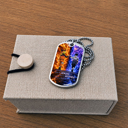 Personalized Naruto Uzumaki & Sasuke Uchiha Brother Dog Tag Necklace - Call On Me Brother - Stainless Steel Military Pendant Gift for Men - NADL010