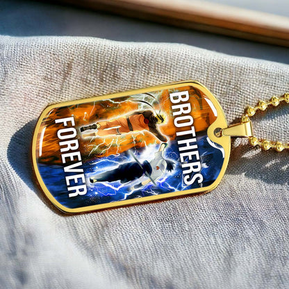 Naruto - NADL003 - Brothers Forever - Uzumaki Naruto  - Uchiha Sasuke - Naruto Dog Tag - Military Ball Chain - Luxury Dog Tag