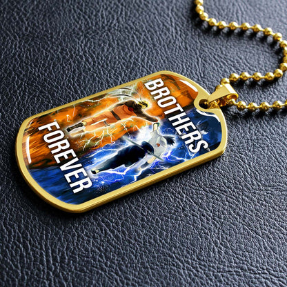 Naruto - NADL003 - Brothers Forever - Uzumaki Naruto  - Uchiha Sasuke - Naruto Dog Tag - Military Ball Chain - Luxury Dog Tag