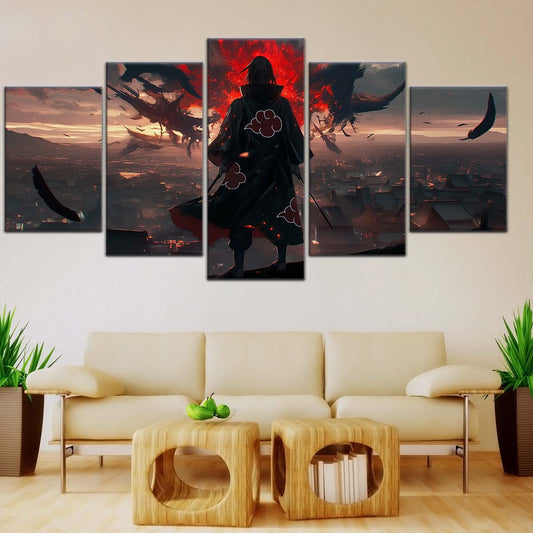 Naruto Wall Art - NA5063 - Itachi Uchiha - Akatsuki's Shadow Over Konohagakure - Naruto Poster - Naruto Canvas