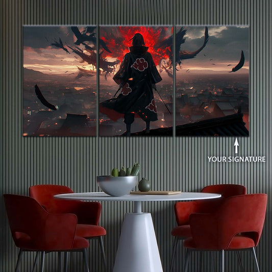 Naruto Wall Art - NA5063 - Itachi Uchiha - Akatsuki's Shadow Over Konohagakure - Naruto Poster - Naruto Canvas