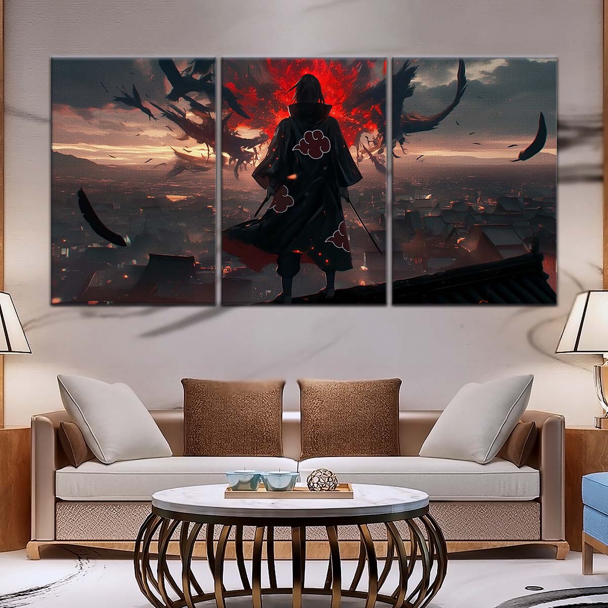 Naruto Wall Art - NA5063 - Itachi Uchiha - Akatsuki's Shadow Over Konohagakure - Naruto Poster - Naruto Canvas
