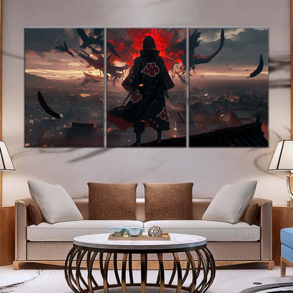 Naruto Wall Art - NA5063 - Itachi Uchiha - Akatsuki's Shadow Over Konohagakure - Naruto Poster - Naruto Canvas
