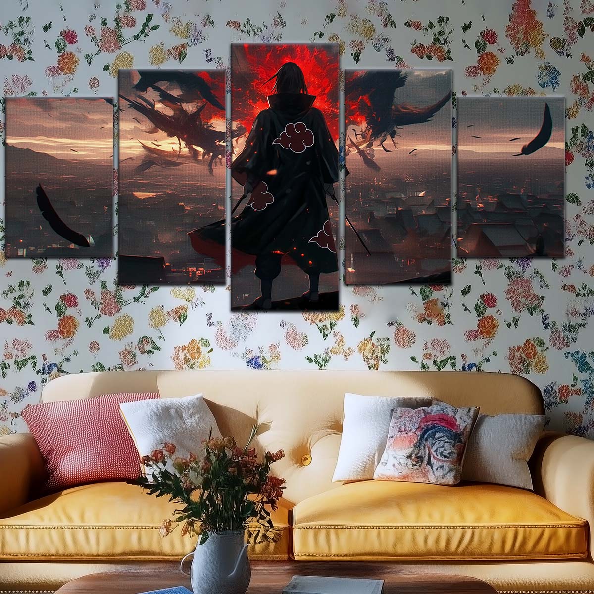 Naruto Wall Art - NA5063 - Itachi Uchiha - Akatsuki's Shadow Over Konohagakure - Naruto Poster - Naruto Canvas