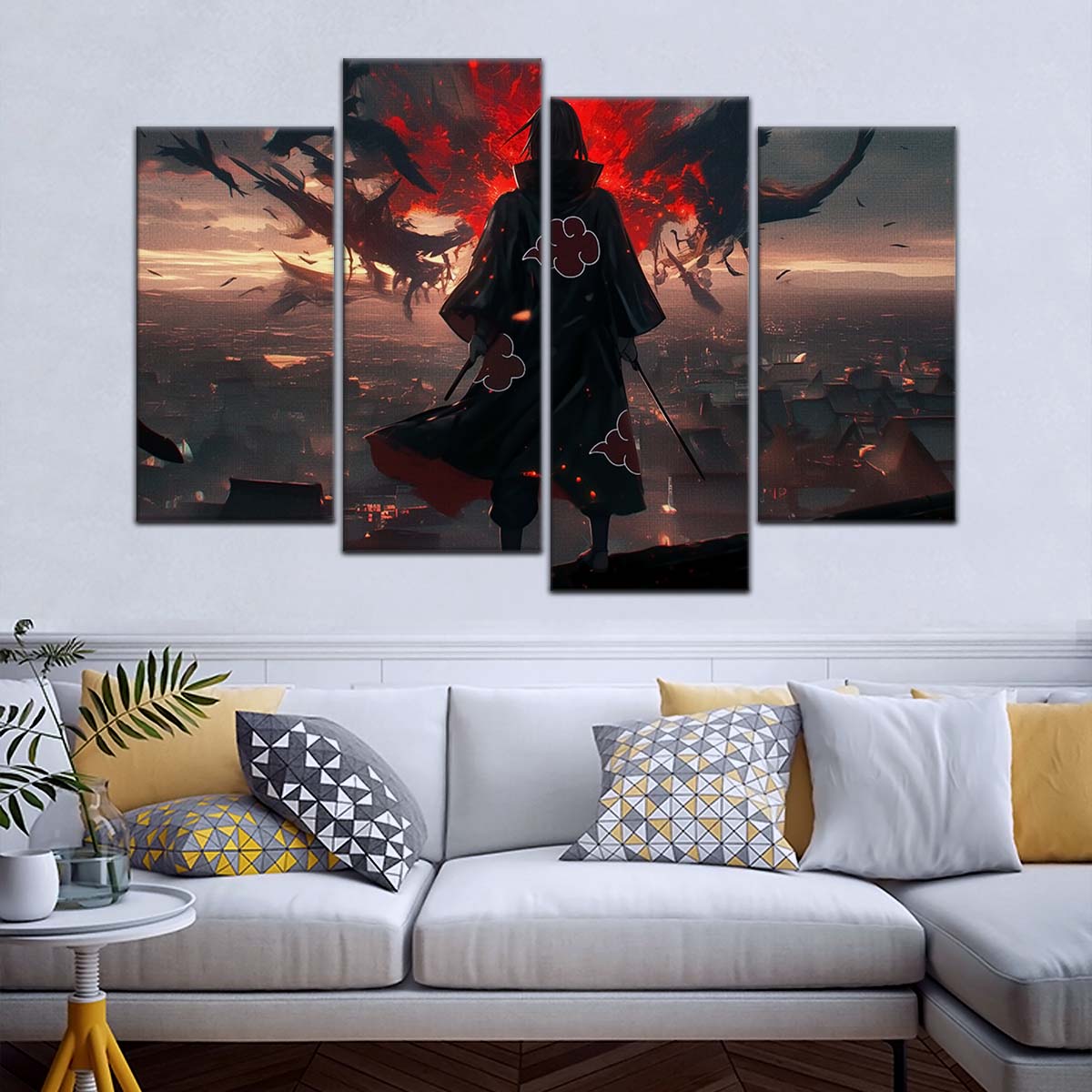 Naruto Wall Art - NA5063 - Itachi Uchiha - Akatsuki's Shadow Over Konohagakure - Naruto Poster - Naruto Canvas