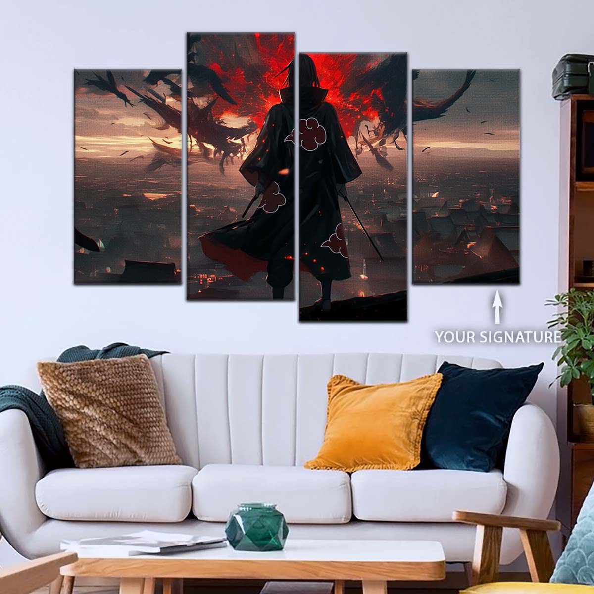 Naruto Wall Art - NA5063 - Itachi Uchiha - Akatsuki's Shadow Over Konohagakure - Naruto Poster - Naruto Canvas