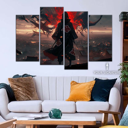 Naruto Wall Art - NA5063 - Itachi Uchiha - Akatsuki's Shadow Over Konohagakure - Naruto Poster - Naruto Canvas
