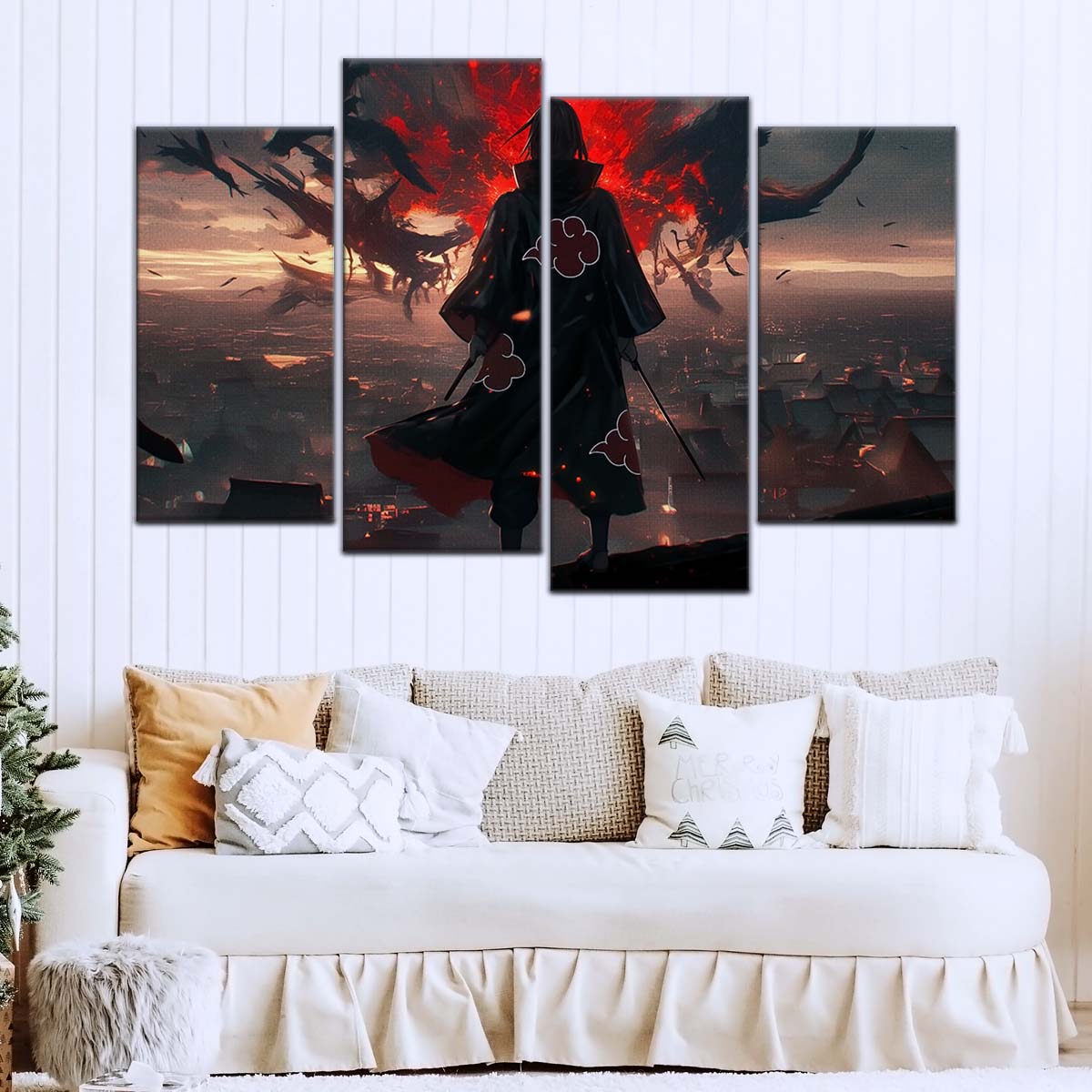 Naruto Wall Art - NA5063 - Itachi Uchiha - Akatsuki's Shadow Over Konohagakure - Naruto Poster - Naruto Canvas