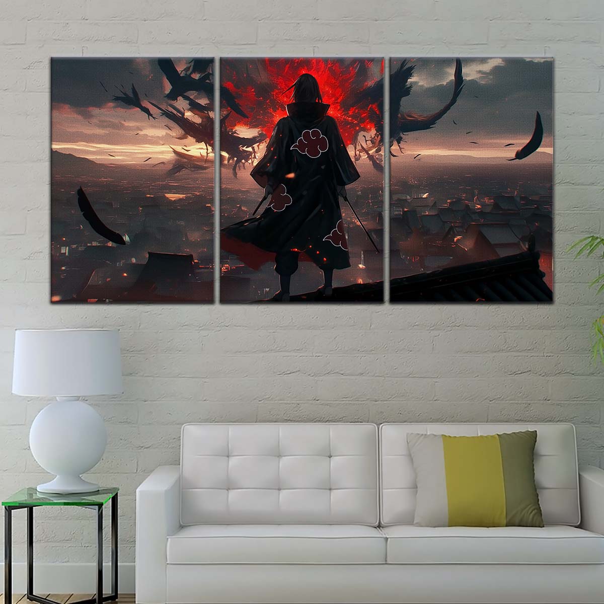 Naruto Wall Art - NA5063 - Itachi Uchiha - Akatsuki's Shadow Over Konohagakure - Naruto Poster - Naruto Canvas