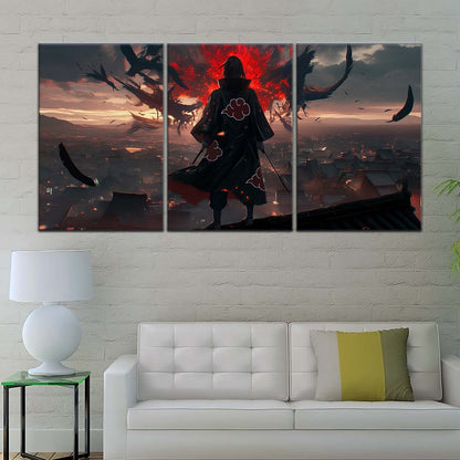 Naruto Wall Art - NA5063 - Itachi Uchiha - Akatsuki's Shadow Over Konohagakure - Naruto Poster - Naruto Canvas