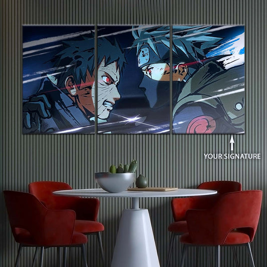 Naruto Wall Art - NA5075 - Obito Uchiha Vs Kakashi Hatake - Naruto Poster - Naruto Canvas