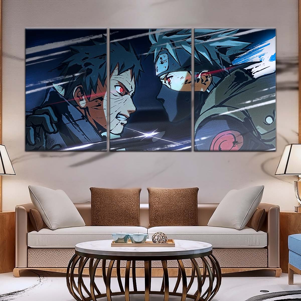 Naruto Wall Art - NA5075 - Obito Uchiha Vs Kakashi Hatake - Naruto Poster - Naruto Canvas