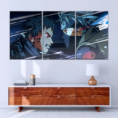 Naruto Wall Art - NA5075 - Obito Uchiha Vs Kakashi Hatake - Naruto Poster - Naruto Canvas