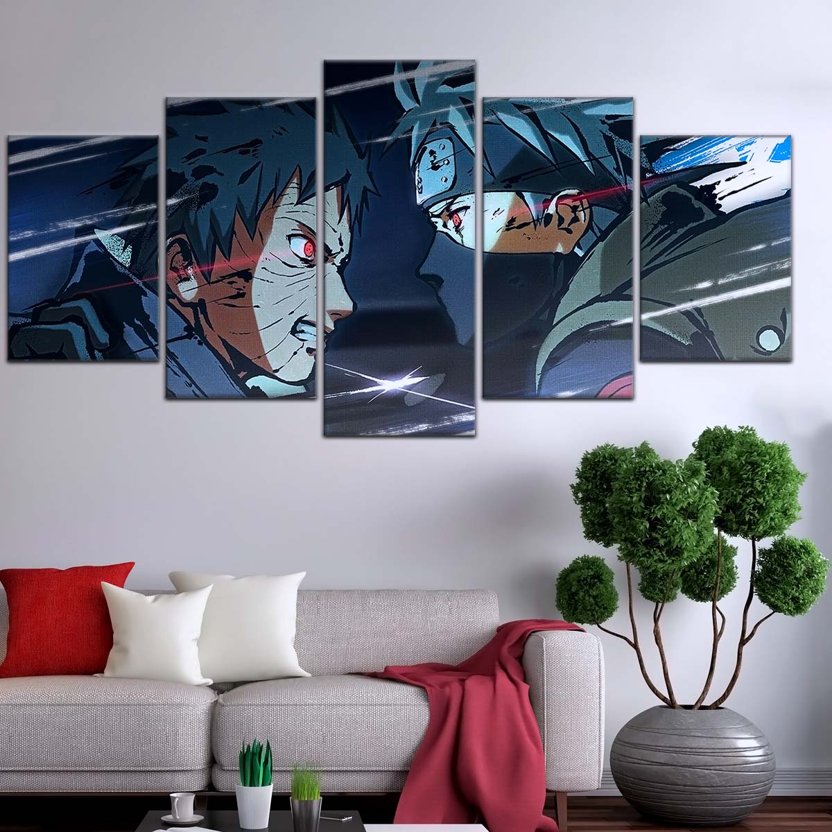 Naruto Wall Art - NA5075 - Obito Uchiha Vs Kakashi Hatake - Naruto Poster - Naruto Canvas