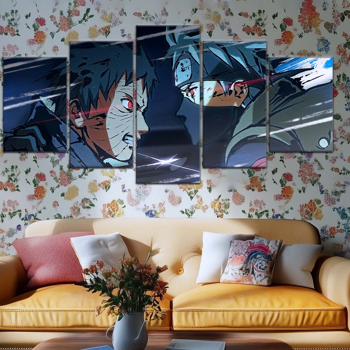 Naruto Wall Art - NA5075 - Obito Uchiha Vs Kakashi Hatake - Naruto Poster - Naruto Canvas