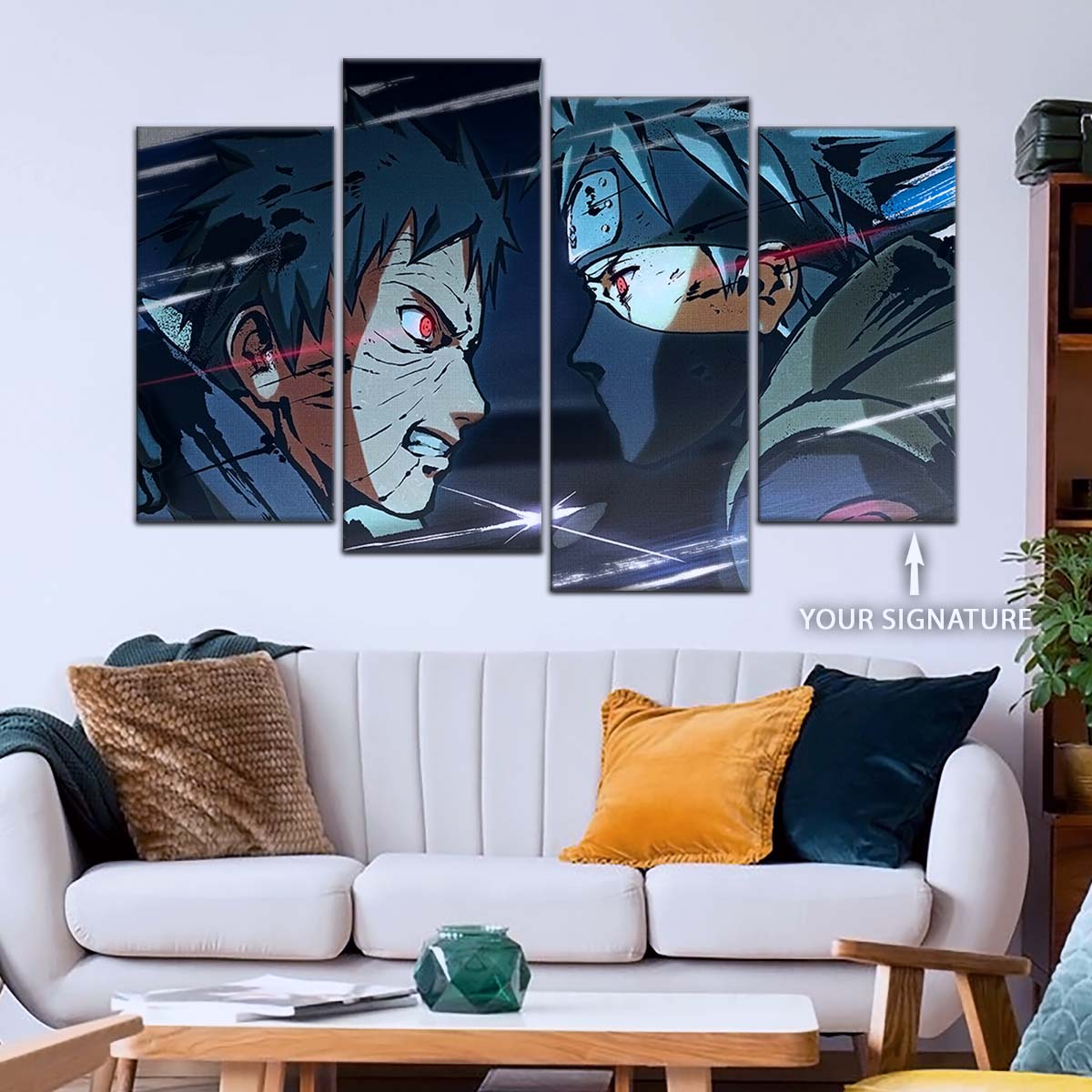 Naruto Wall Art - NA5075 - Obito Uchiha Vs Kakashi Hatake - Naruto Poster - Naruto Canvas