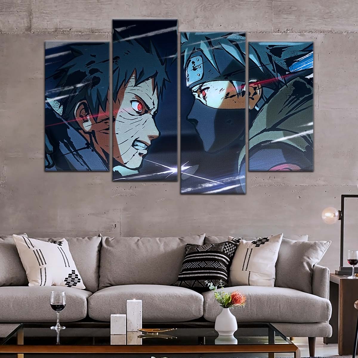 Naruto Wall Art - NA5075 - Obito Uchiha Vs Kakashi Hatake - Naruto Poster - Naruto Canvas