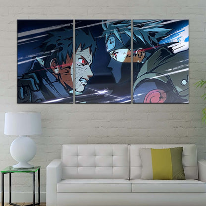 Naruto Wall Art - NA5075 - Obito Uchiha Vs Kakashi Hatake - Naruto Poster - Naruto Canvas
