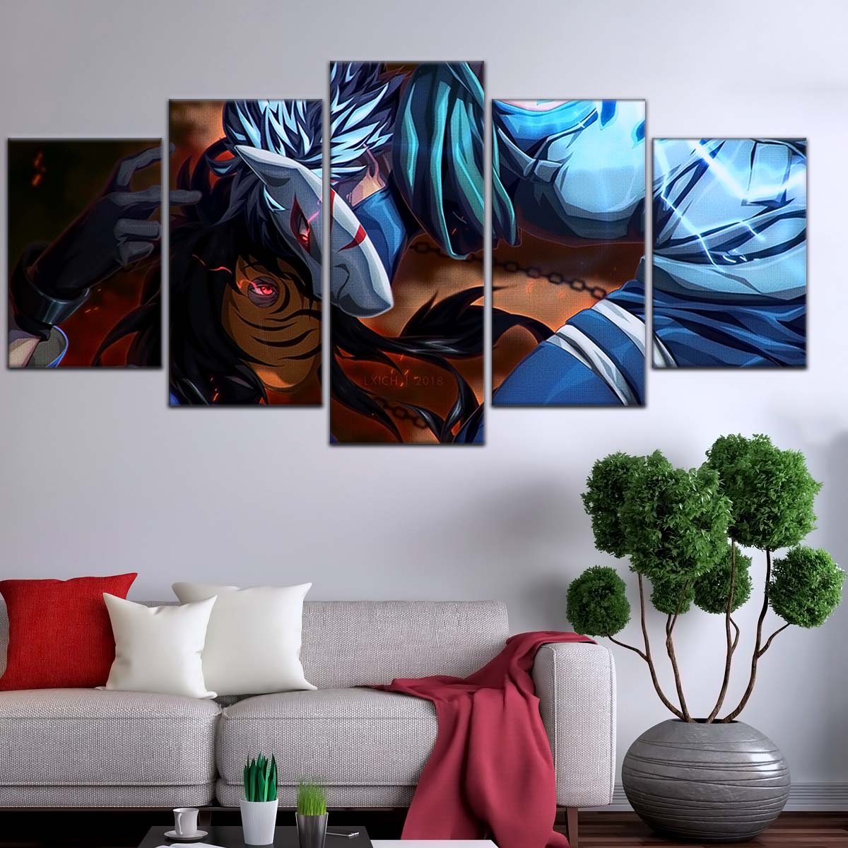 Naruto Wall Art - NA5076 - Obito Uchiha Vs Kakashi Hatake - Naruto Poster - Naruto Canvas
