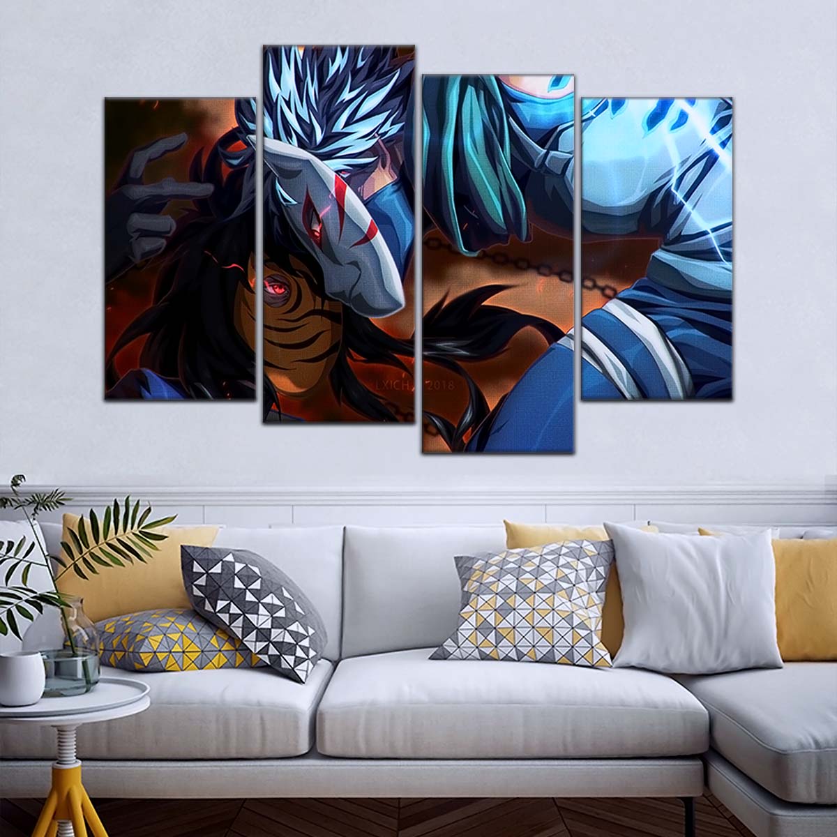 Naruto Wall Art - NA5076 - Obito Uchiha Vs Kakashi Hatake - Naruto Poster - Naruto Canvas