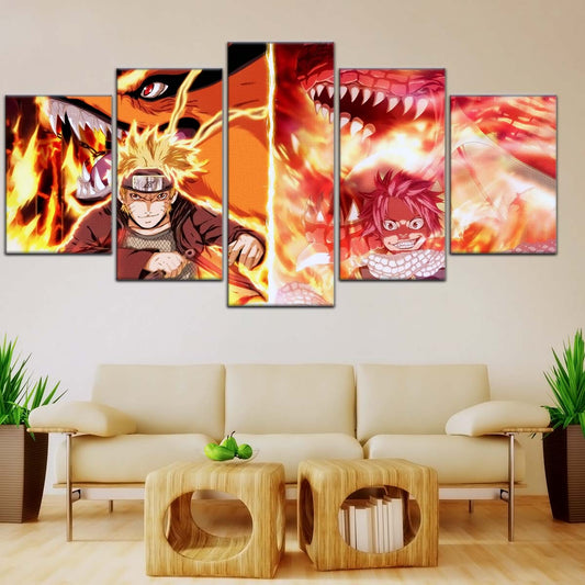 Naruto Wall Art - NA5025 - Naruto Uzumaki - Natsu Dragneel - Kurama - Igneel - Naruto Poster - Naruto Canvas