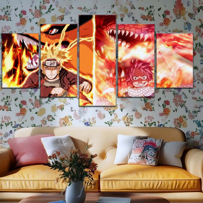 Naruto Wall Art - NA5025 - Naruto Uzumaki - Natsu Dragneel - Kurama - Igneel - Naruto Poster - Naruto Canvas