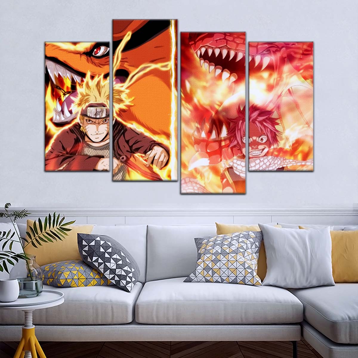 Naruto Wall Art - NA5025 - Naruto Uzumaki - Natsu Dragneel - Kurama - Igneel - Naruto Poster - Naruto Canvas