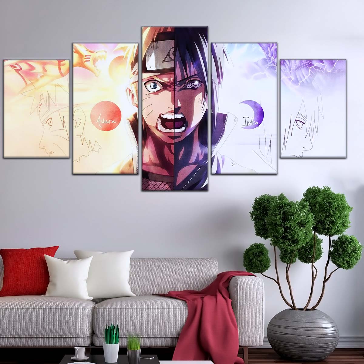 Naruto Wall Art - NA5026 - Naruto Uzumaki - Sasuke Uchiha - Indra Ōtsutsuki Ashura Ootsutsuki - Naruto Poster - Naruto Canvas