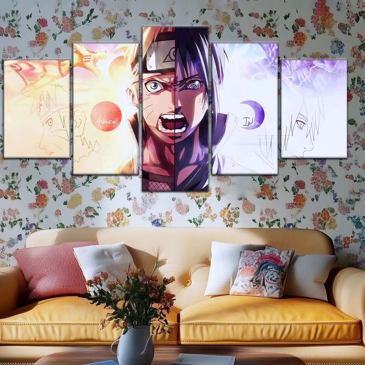 Naruto Wall Art - NA5026 - Naruto Uzumaki - Sasuke Uchiha - Indra Ōtsutsuki Ashura Ootsutsuki - Naruto Poster - Naruto Canvas