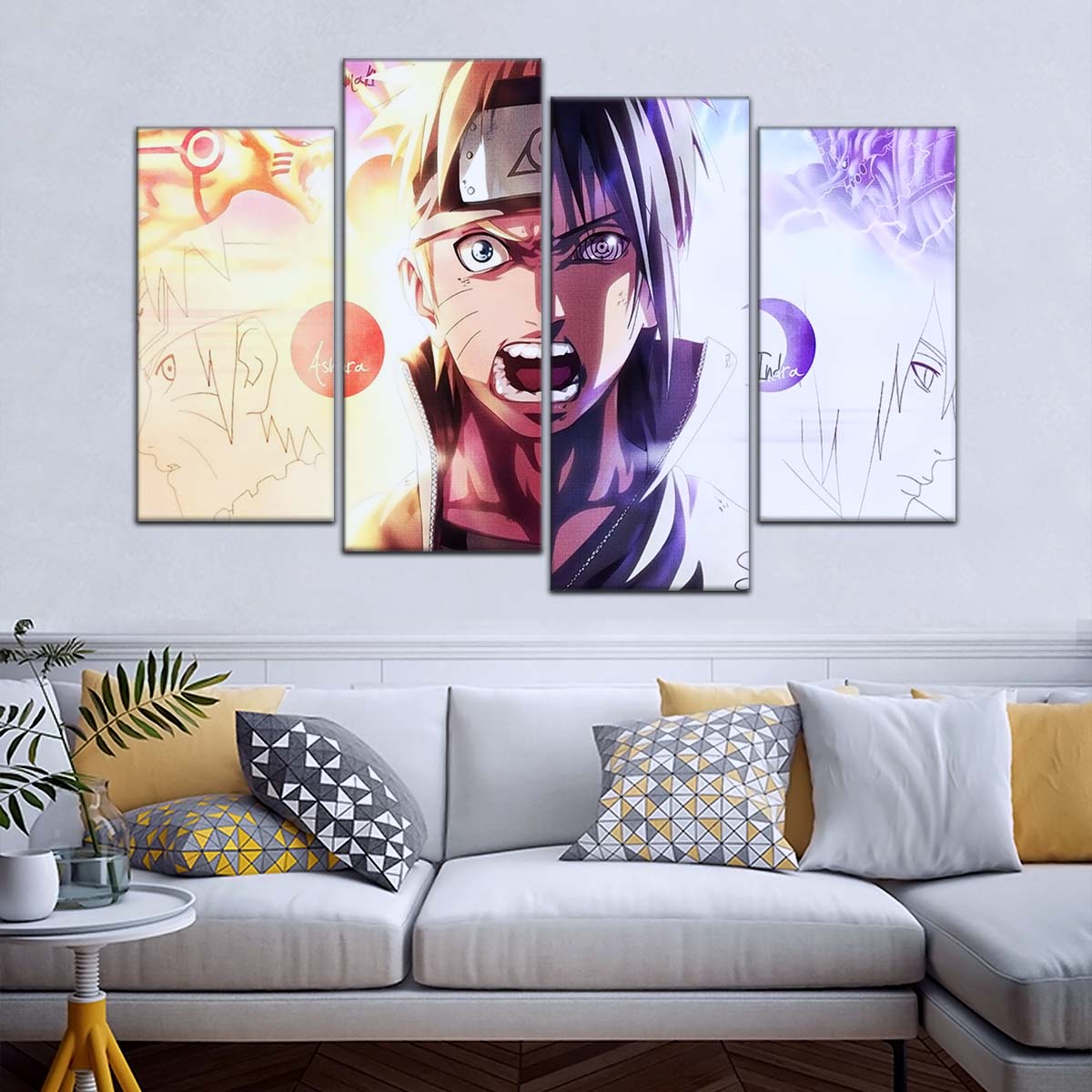 Naruto Wall Art - NA5026 - Naruto Uzumaki - Sasuke Uchiha - Indra Ōtsutsuki Ashura Ootsutsuki - Naruto Poster - Naruto Canvas