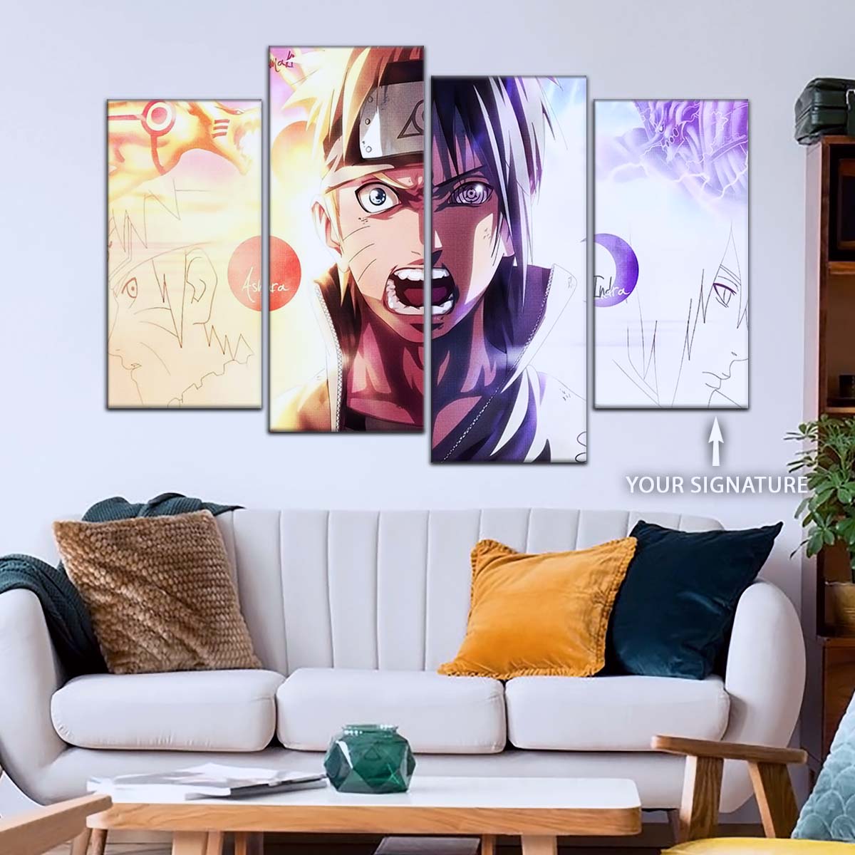 Naruto Wall Art - NA5026 - Naruto Uzumaki - Sasuke Uchiha - Indra Ōtsutsuki Ashura Ootsutsuki - Naruto Poster - Naruto Canvas