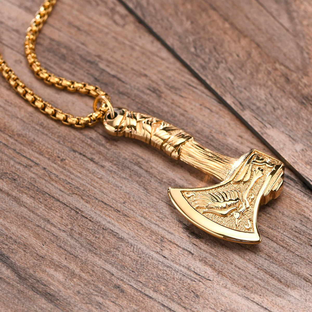 Viking - Nordic Viking Axe Necklace for Men, Gothic Norse Punk Jewelry