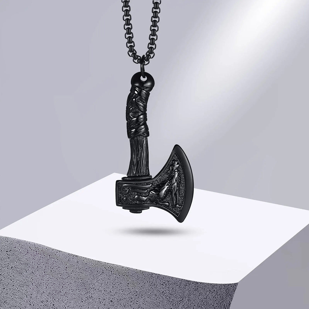 Viking - Nordic Viking Axe Necklace for Men, Gothic Norse Punk Jewelry