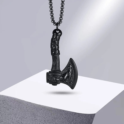 Viking - Nordic Viking Axe Necklace for Men, Gothic Norse Punk Jewelry